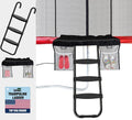 Eurmax USA Trampoline Ladder - Heavy-Duty 240 lbs Capacity with 3 Skid-Proof Steps & Shoe Storage