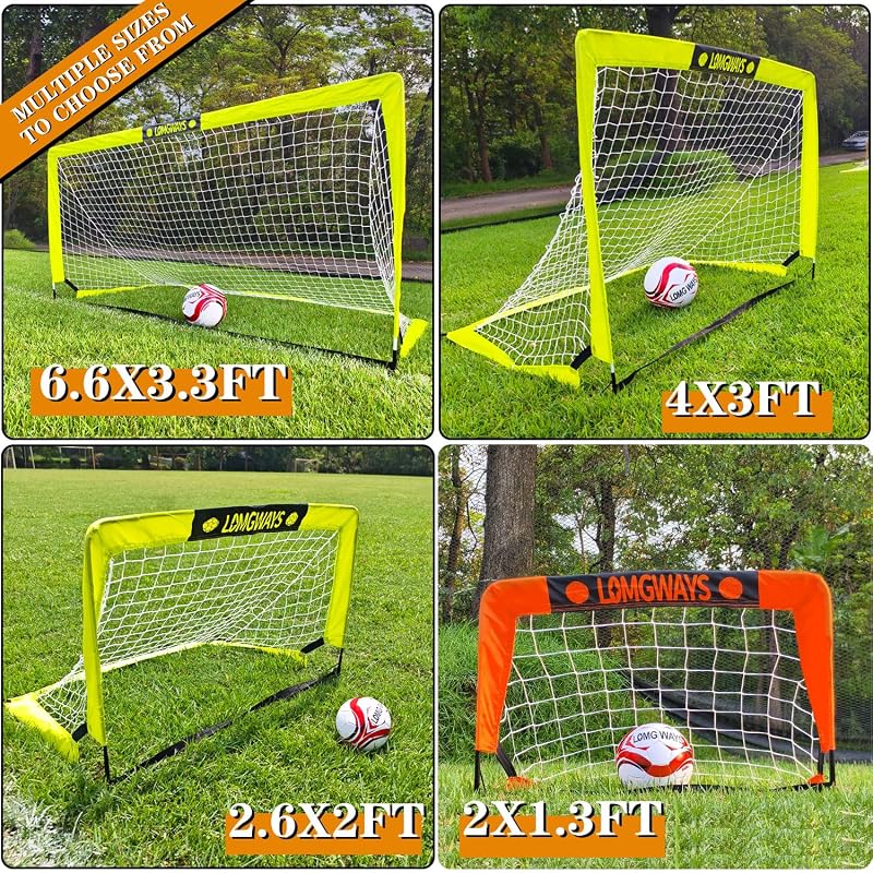4x3ft Kids Soccer Goal with Carry Bag - 2 Pack, Portable Pop-Up Practice Net (Variation of THIS listing: 4x3FT(2 Pack))
