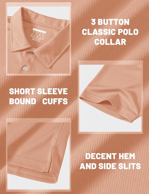 MAGCOMSEN Men's Polo Shirt - Quick Dry Short Sleeve Golf Tee for Casual Outdoor Performance