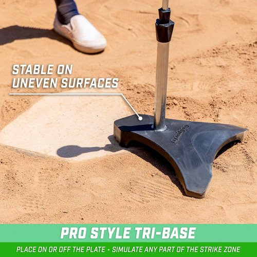 GoSports Pro Batting Tee - Heavy-Duty Tripod Base & Adjustable Height for Baseball/Softball