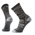 Smartwool, Men's, Performance Hike Light Cushion Mountain Range Pattern Crew, Charcoal/Light Gray, Large