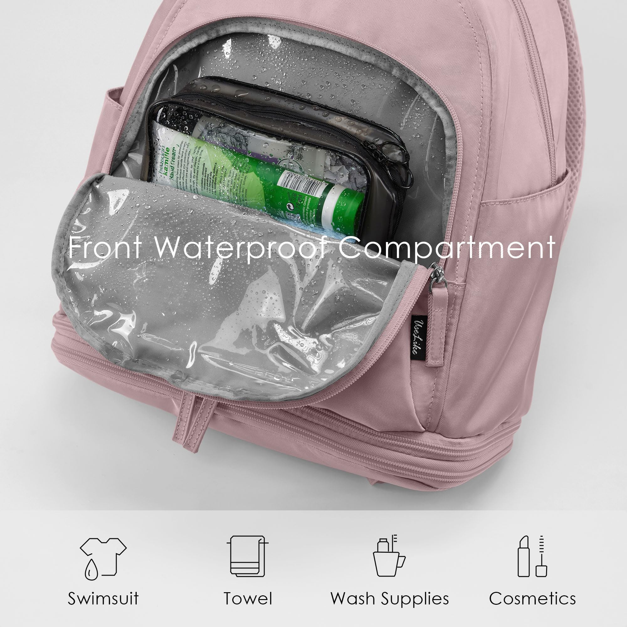 Uselike Gym Backpack for Women Men, Lightweight Gym Bag with Shoe Compartment, Waterproof Workout Backpack with Wet Pocket