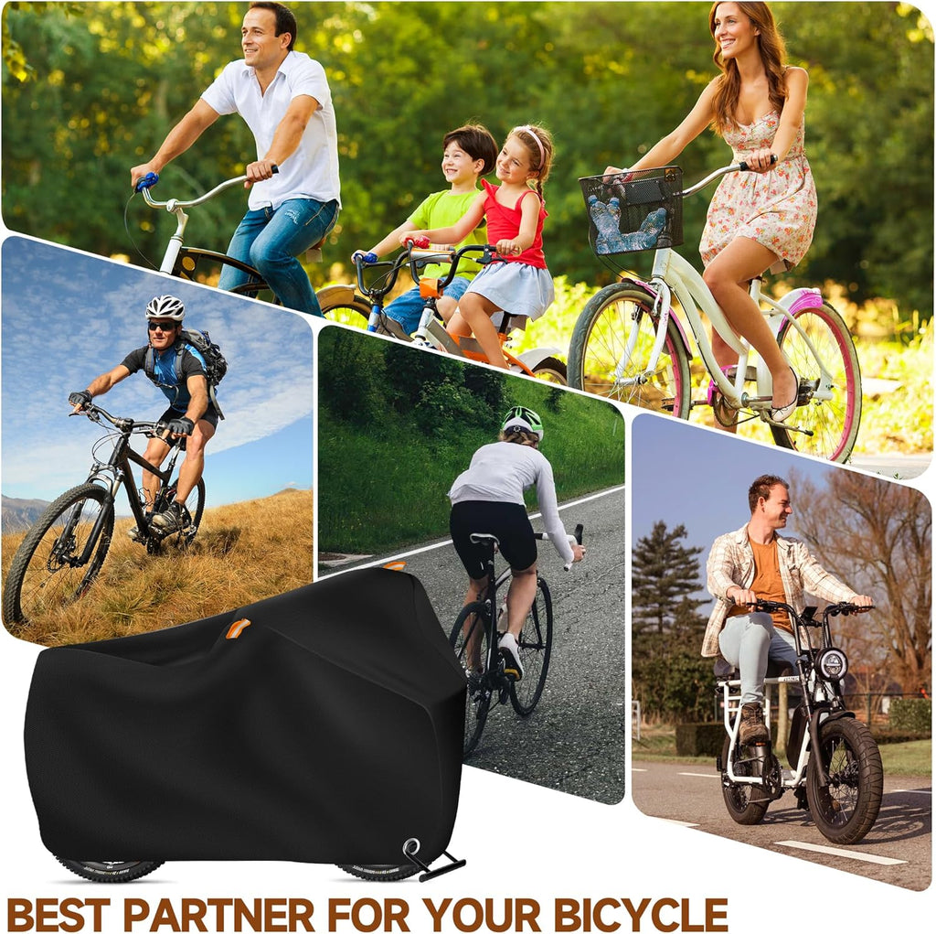 Skiennix Bike Cover - Waterproof Heavy-Duty Protection for 1 or 2 Bikes | Black with Storage Bag
