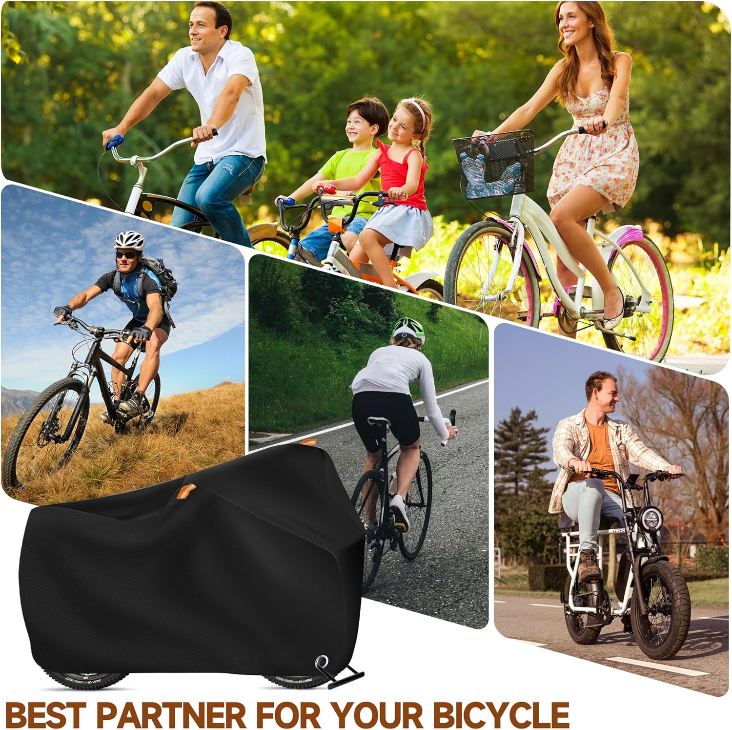 Skiennix Bike Cover - Waterproof Heavy-Duty Protection for 1 or 2 Bikes | Black with Storage Bag