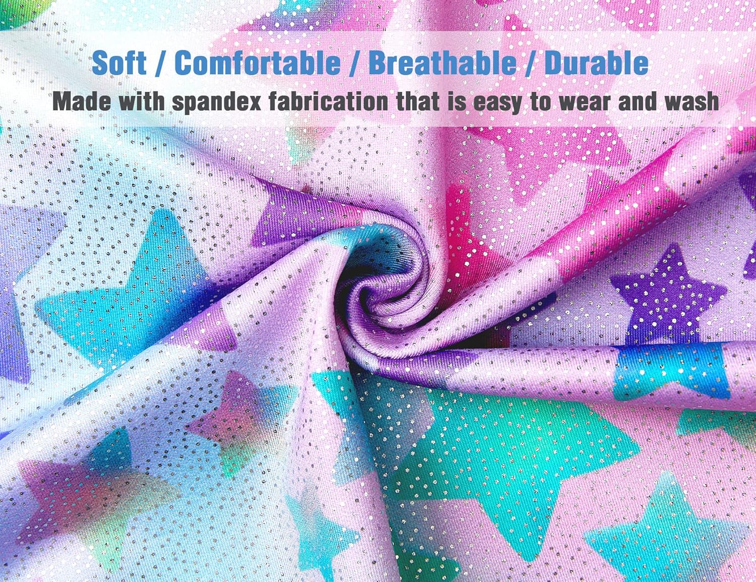 TENVDA Gymnastics Leotards - Sparkly Colorful One-Piece Outfit for Girls | Sizes 2-12 Years