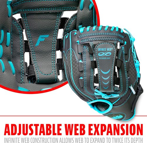 Franklin Sports Youth Teeball Gloves - Shok Sorb Kids Baseball Mitt - 10.5 Inch for Boys & Girls