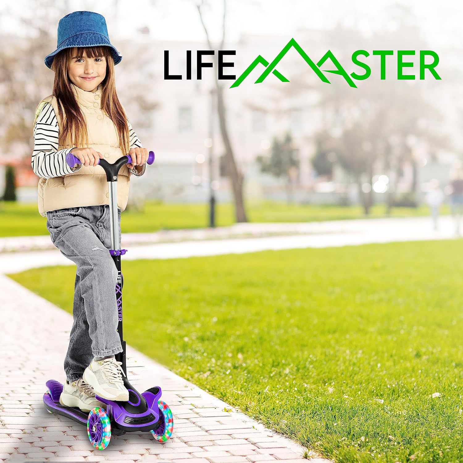 3 Wheel Scooter for Kids by [Brand Name] - Foldable Seat, Adjustable Handlebar & LED Wheels | Ages 2+