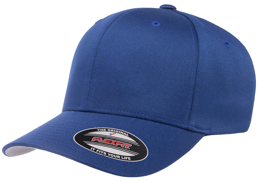 Flexfit Men's Wooly Combed Twill Fitted Baseball Cap, Royal, Large-X-Large