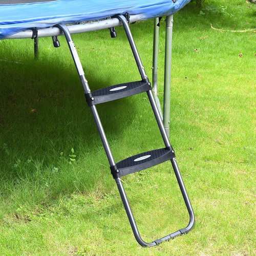 HBTower Trampoline Ladder - Wide Steps & Universal Hook - UV Treated Steel, 220 lbs Capacity