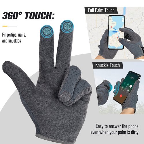 eLusefor Natural Tactile Shooting Glove: Seamless Wrap-Fingers Design,360°Touchscreen Freedom,Customizable Badge|Tactical,Police,Patrol,Law Enforcement Gloves for Men