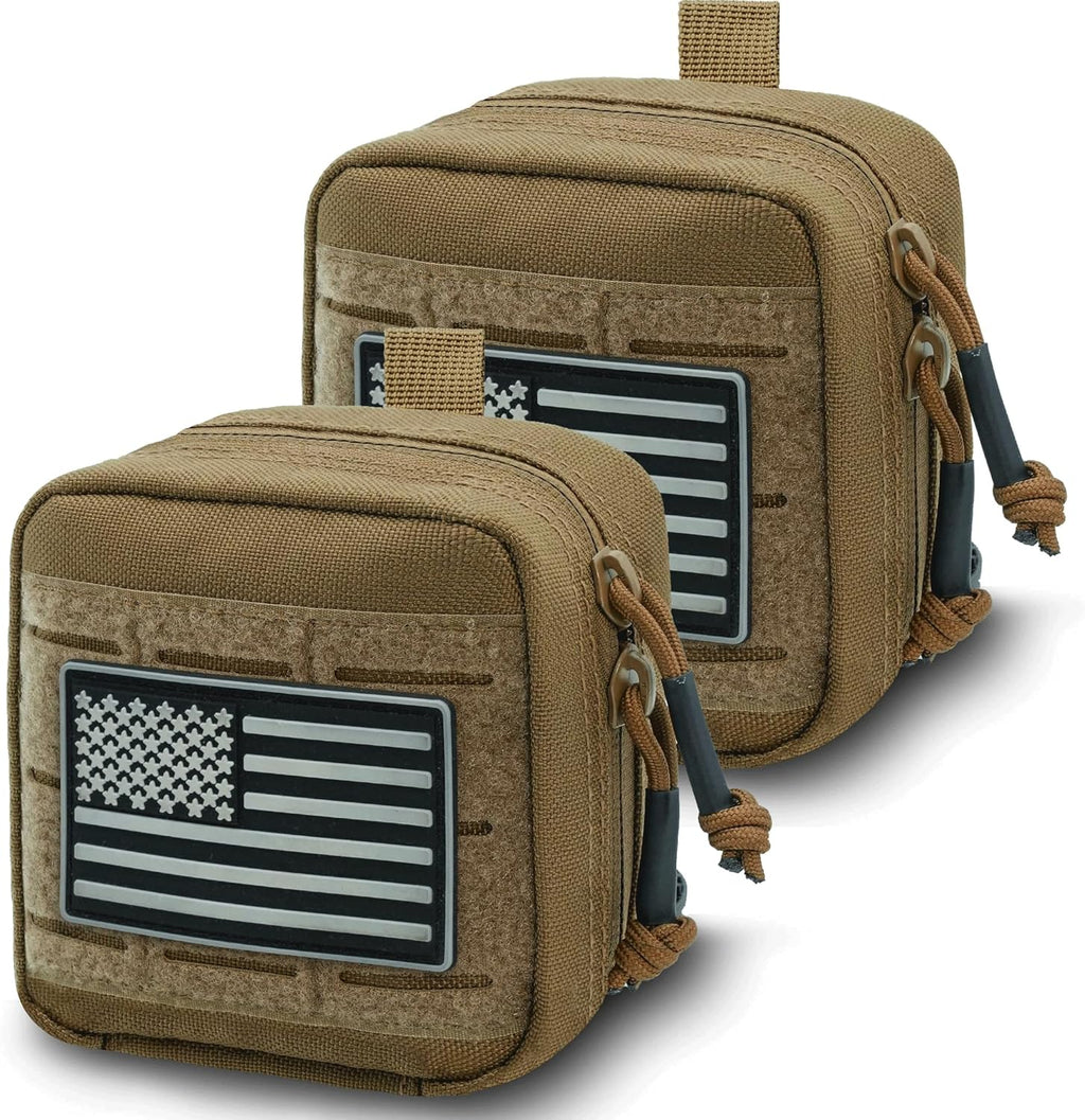 Upgrade Tactical Molle Admin Pouch - Laser Cut Design with Interior Divider | 4x4 Inches, Versatile Tool Bag