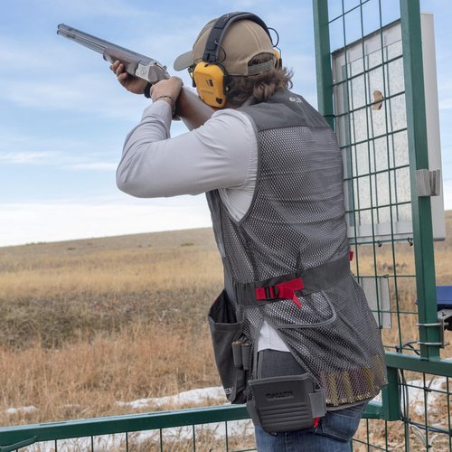 Allen Company Men's Competitor Shooting Vest – Mesh Vest with Moveable Shoulder Pad, Deep Pockets & Side Straps - XL/2XL