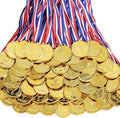Caydo Gold Medals for Kids - 200 Count Plastic Award Medals for School Sports Competitions