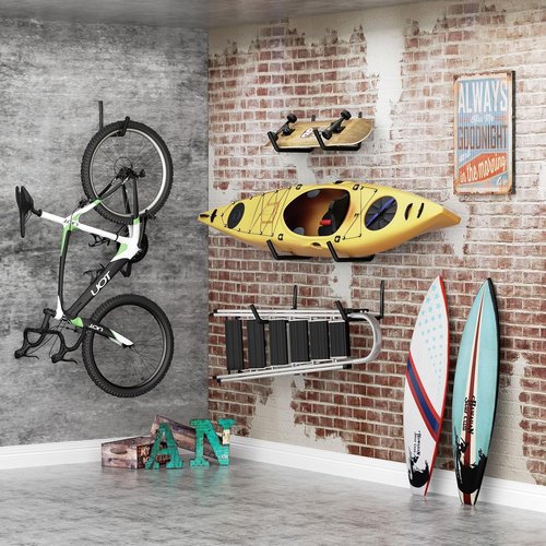 Niffgaff Heavy Duty Garage Storage Hooks - 120 LB Capacity Wall-Mounted Rack for Kayaks, Ladders & Bikes
