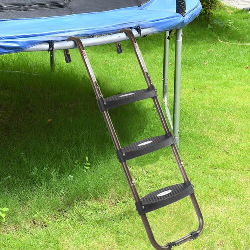 HBTower Trampoline Ladder - 3-Step Skid-Proof Design | UV Treated Steel, 220Lbs Capacity for Kids