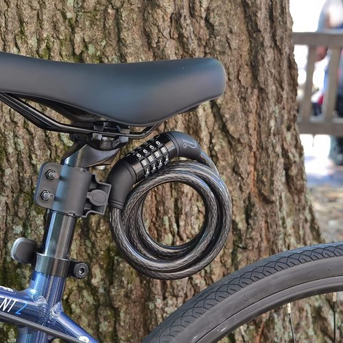 Lumintrail Bike and Scooter Lock Cable - 6ft Heavy Duty Anti-Theft Combination Lock | Black