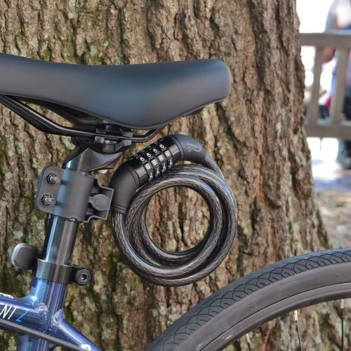 Lumintrail Combination Bike and Scooter Lock Cable - 6ft Bike Locks Heavy Duty Anti Theft with Combinations - Bike Cable Lock Combination with Lock Holder (1 Pack, Black)
