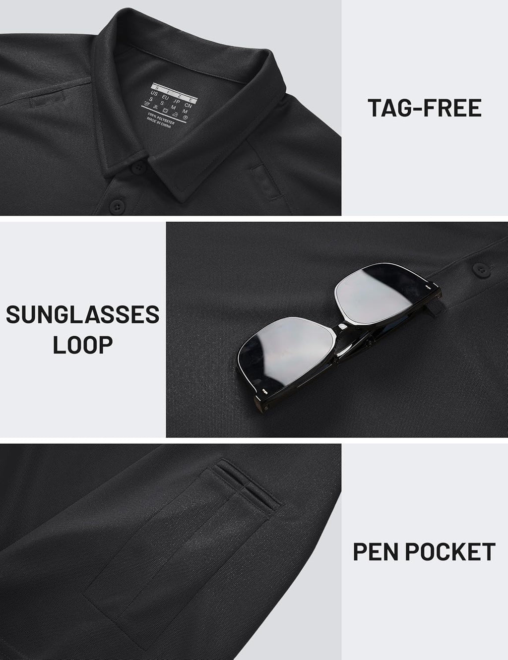 TACVASEN Men's Polo Shirt - Short Sleeve Dry Fit | UPF 50+ Tactical Golf Performance Wear