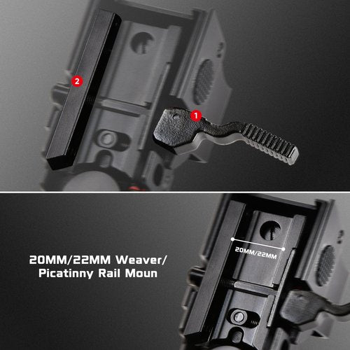 AOMEKIE Upgraded Reflex Sight 1X22X33 Red Green Dot Sight with Fully Multi-Coated Lenses,4 Reticles Red Dot Optics with Quick-Detach 20mm Picatinny Mount