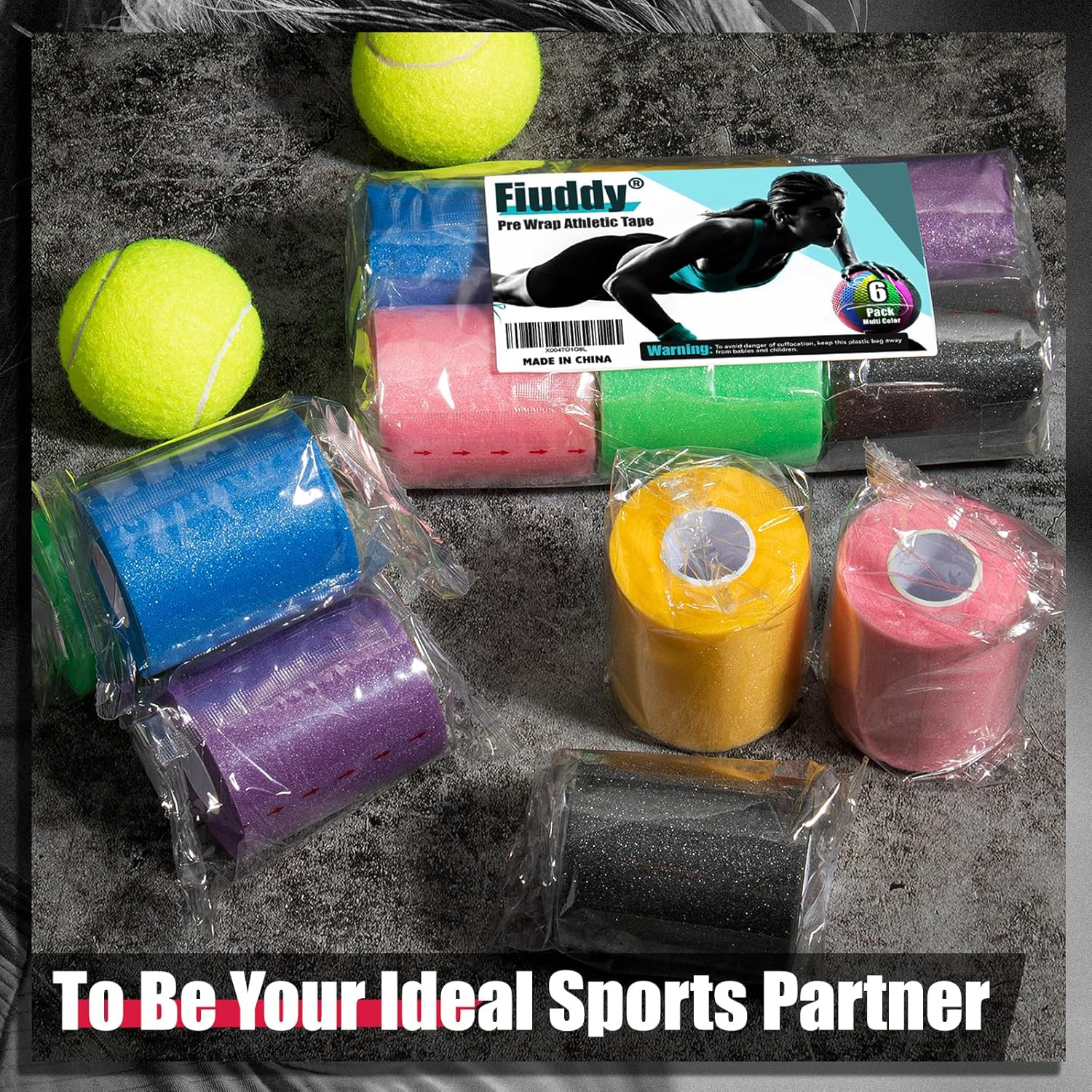 Skiennix Pre-Wrap Athletic Tape - Multi-Color Foam Underwrap for Sports | 6-Pack Set