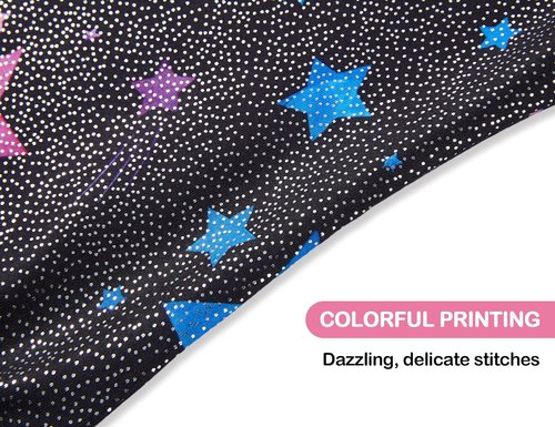 Domusgo Gymnastics Leotards - Sparkly Black One-Piece Tumbling Outfit for Girls 10-12 Years Old