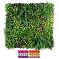 STURDON Artificial Grass Wall Panels for Indoor Outdoor, 40"x40" (11.09 Sq.Ft), 3D Boxwood Panels, Greenery Wall Backdrop for Home Living & Wedding Event Decor with DIY 60 PCS Flower,100 PCS Zip Ties