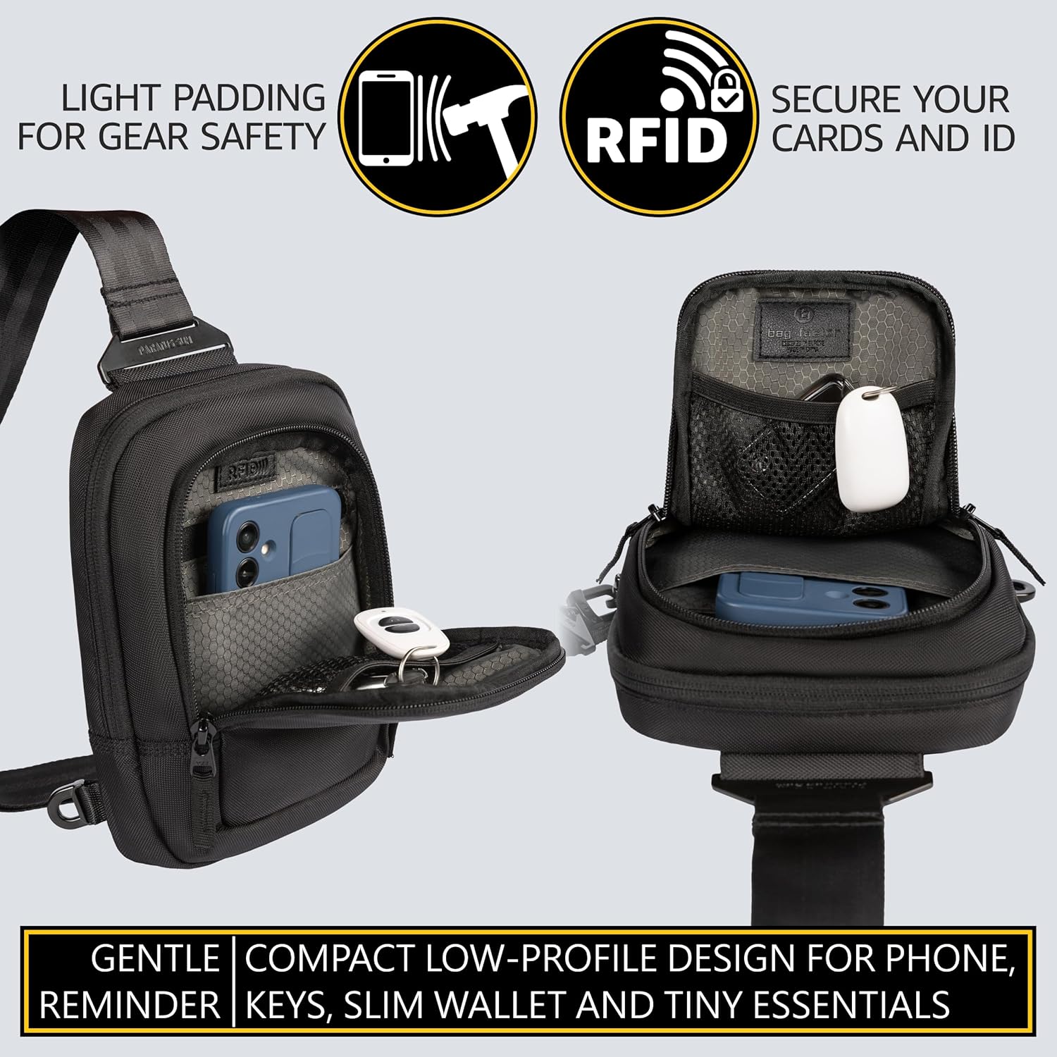 Skiennix Premium Discreet Tactical CCW Sling Bag - Concealed Carry Crossbody Chest Pack (Black, Small)
