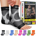 BLITZU Compression Socks - Plantar Fasciitis & Achilles Tendonitis Relief | Arch Support, Black S-M