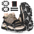 Ice Cleats for Shoes and Boots 32-Spike Stainless Steel Anti-Slip Crampons,Microspikes for Hiking (Large)