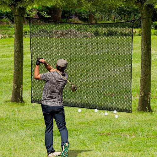 Golf Practice Net, 10 x 10 Ft Golf Hitting Nets Heavy Duty Nylon Golf Netting for Garage Backyard