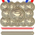 Quelay Gold Award Medals - 60 Pcs 2 Inch Winner Medals with Neck Ribbons for Competitions & Events