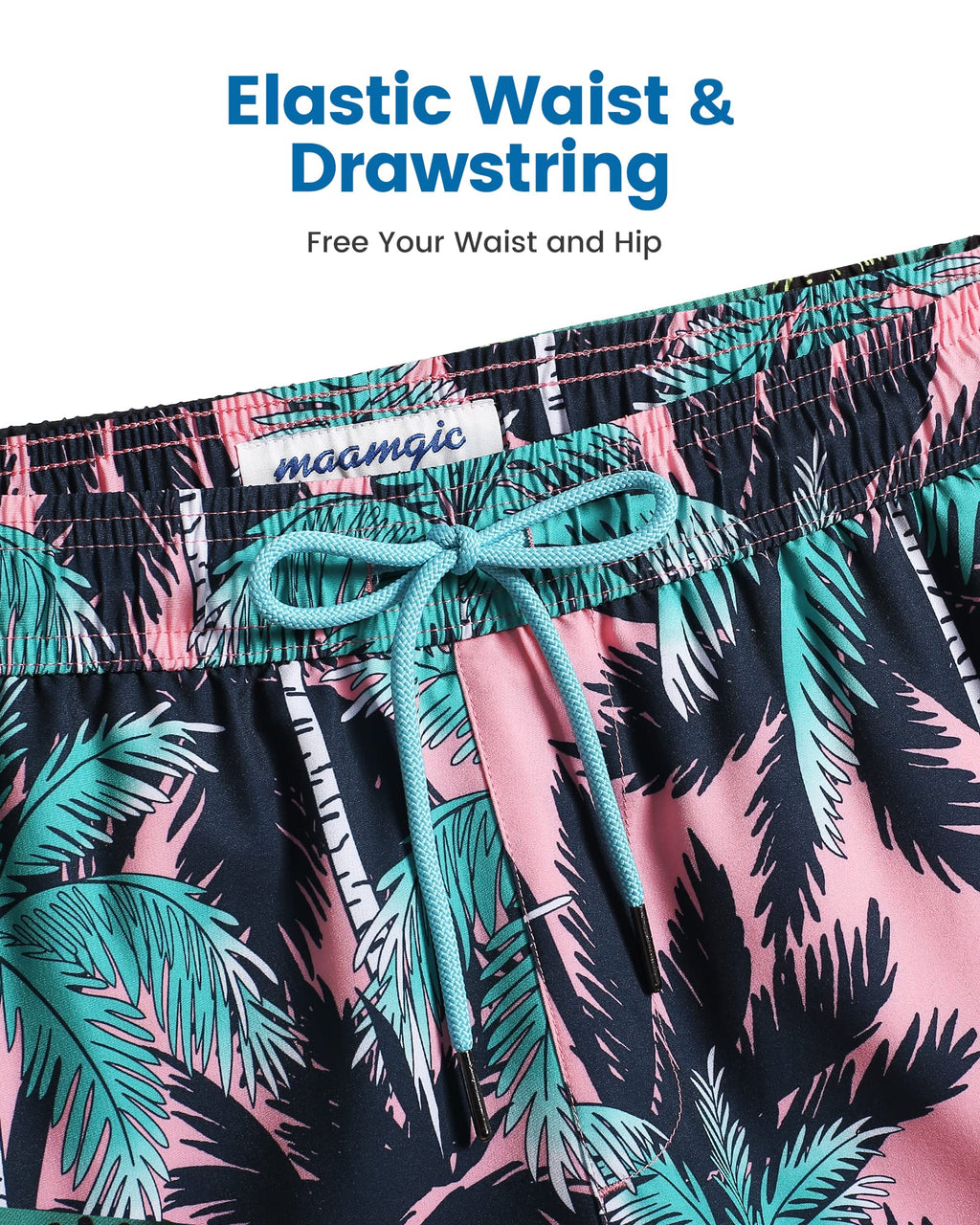 maamgic Swim Trunks Men 2 in 1 Mens Bathing Suit 7 Inch Quick Dry Mens Swimming Trunks with Zipper Pockets