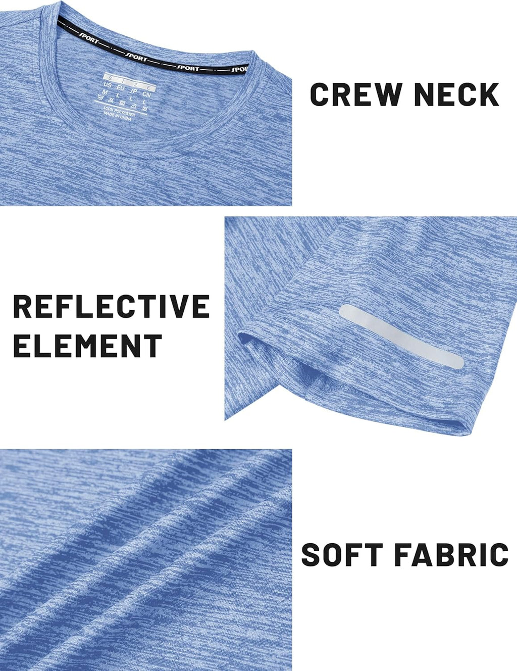 TACVASEN Men's Athletic Workout Shirts - Short Sleeve Dry Fit Crewneck T-Shirts for Running | Gym Wear