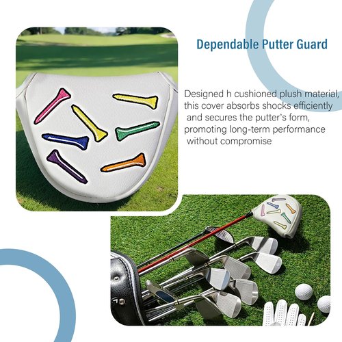 Wshxjzyay Leather Mallet Putter Headcover, Center Shafted Mallet Putter Cover with Magnetic, for Men Women Golf Enthusiast