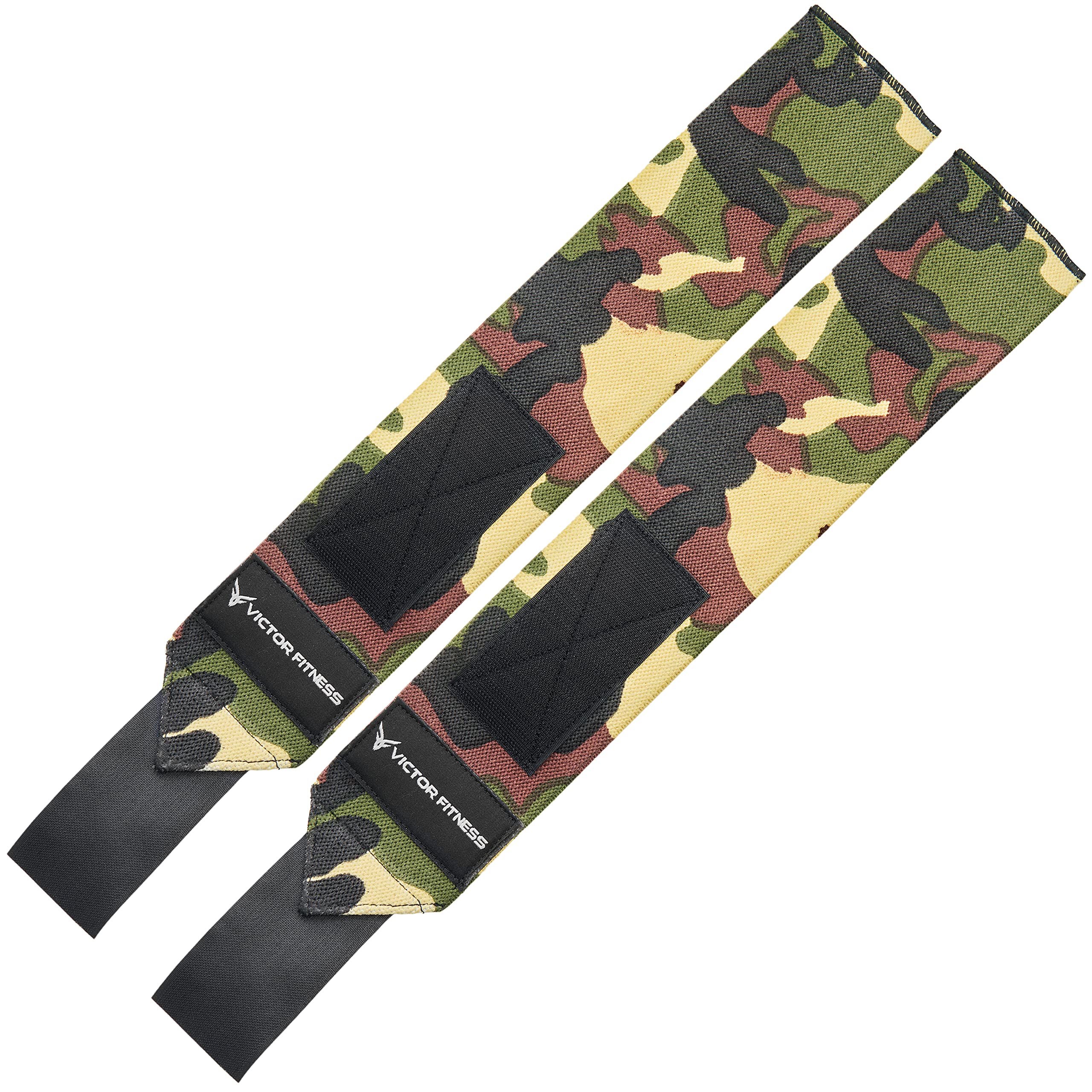 Victor Fitness 18" Powerlifting Wrist Wraps - Perfect for Weightlifting, Strength Training, Bodybuilding (Camo)