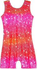 Domusgo Gymnastics Leotards for Girls - Sparkly One-Piece Pro Unitard with Shorts | Perfect Fit