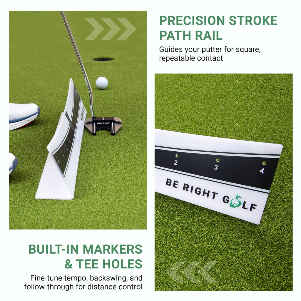 Putting Plane Rail – Portable Golf Putting Stroke Trainer for Indoor & Outdoor Use – Golf Training Aid for Putting - Improve Accuracy, Distance Control & Consistency