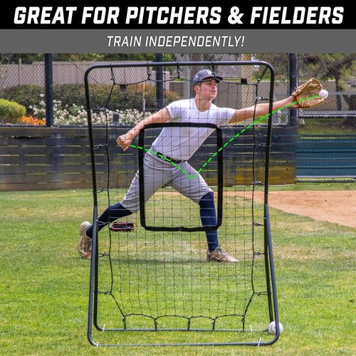 GoSports Pitching & Fielding Rebounder | Durable Pitch Back Net - Multiple Sizes Available
