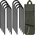 RIY Trampoline Stakes - Heavy Duty 12 Inch Ground Anchors with T Hook for High Wind Stability