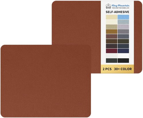 KING MOUNTAIN Canvas Repair Patch 9 x11 Inch 2 Pcs Self-Adhesive Waterproof Fabric Patch for Sofas, Tents, Furniture,Tote Bags, Car Seats (Walnut Brown)