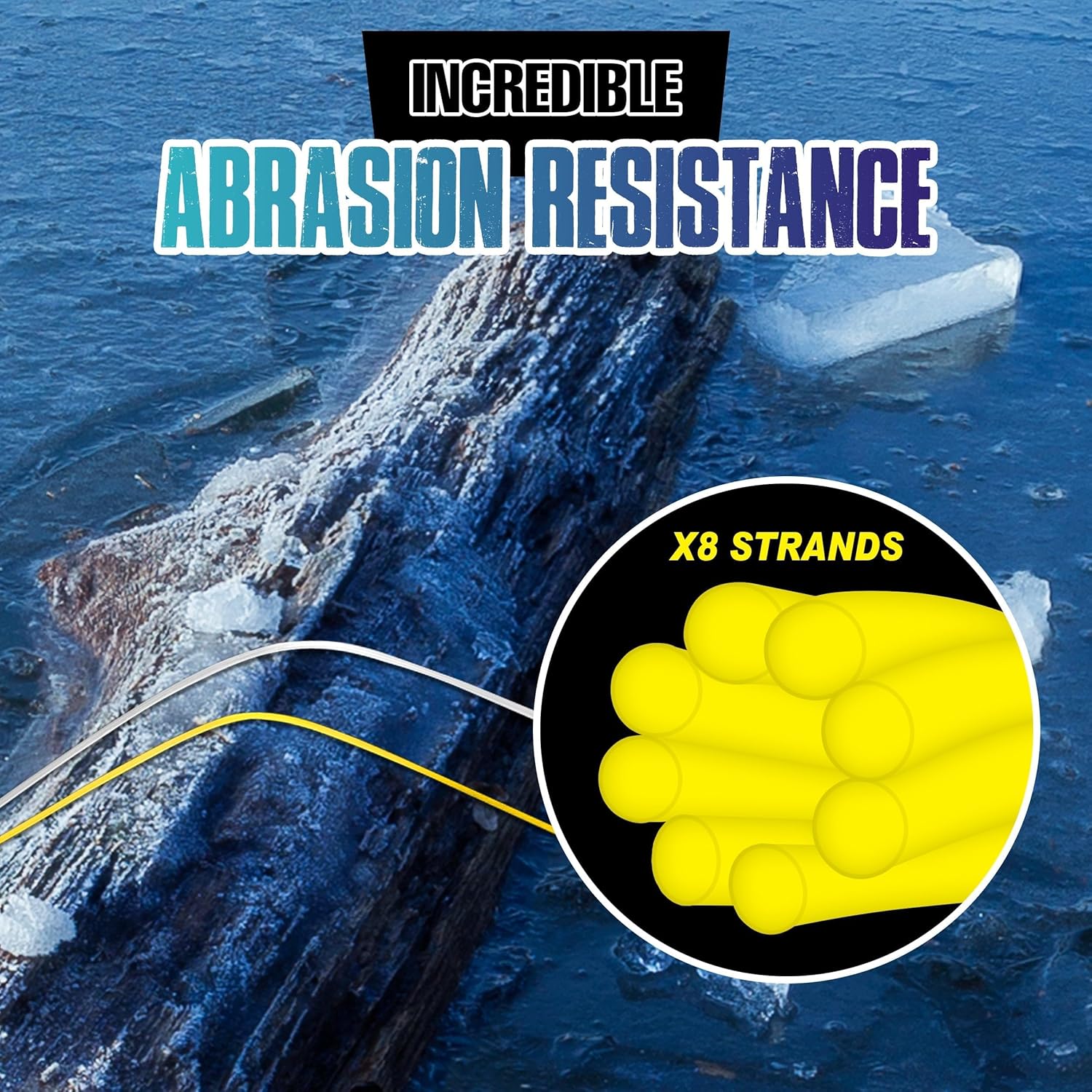 Reaction Tackle Braided Ice Fishing Line - 8 Strands, Zero Memory, 150 Yards of Super Strong Power