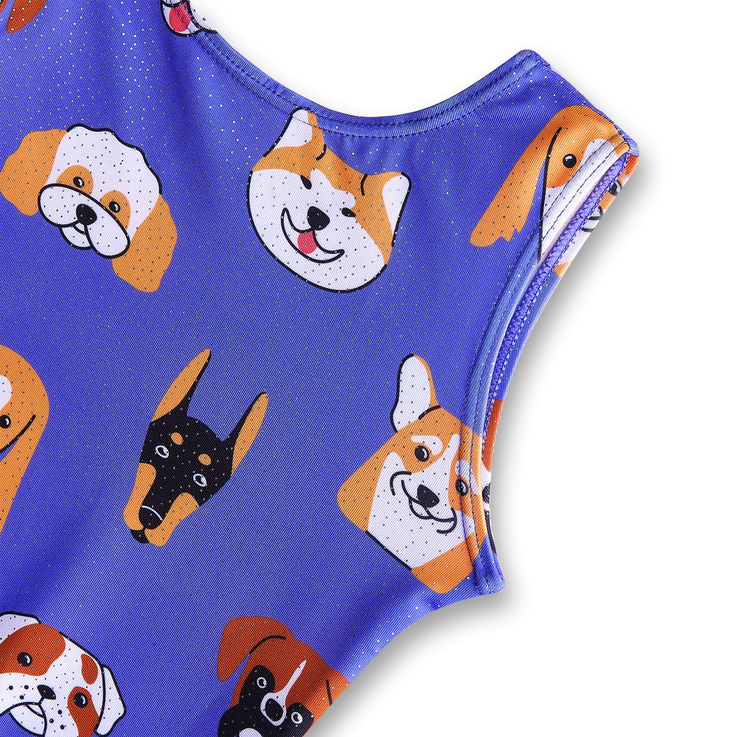 YDMZX Toddler & Girls Gymnastics Leotard with Doggy Print, Sparkly Tank Outfit for Dance, Ballet & Tumbling (Ages 4T-5T, Purple)