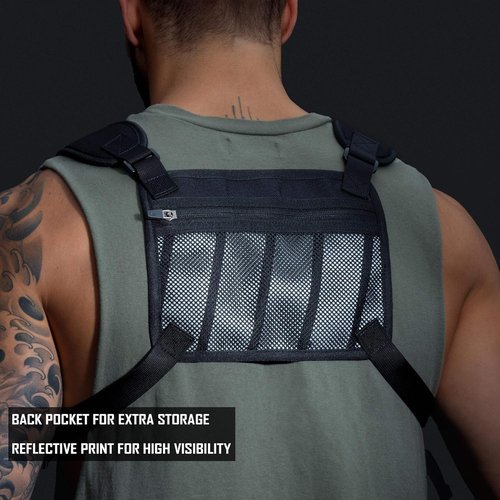 MVRK Water Resistant Running Vest - Lightweight Chest Pack with Phone Holder & Reflective Detail