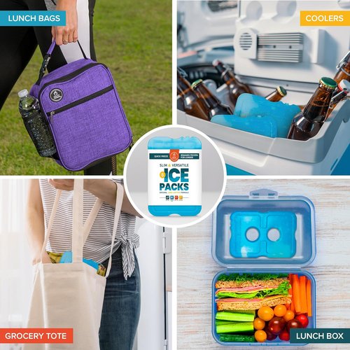 Healthy Packers Ice Packs - Long-Lasting Freezer Packs for Lunch Boxes & Coolers | Ideal for Beach, Camping & Fishing