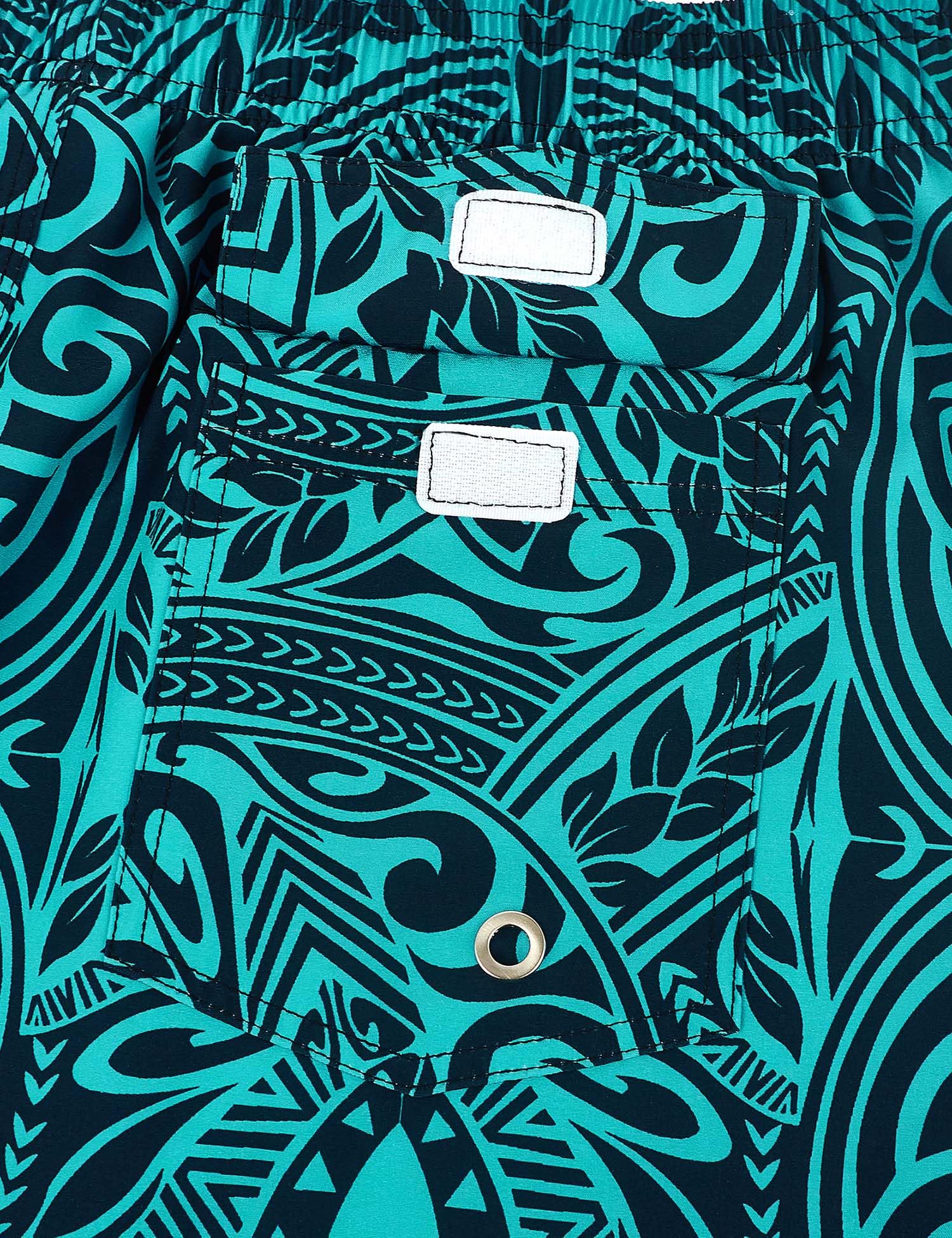 ELETOP Men's Swim Trunks Quick Dry Bathing Suit Swimming Board Shorts Mesh Lining Beach Swimwear Symbol Green L