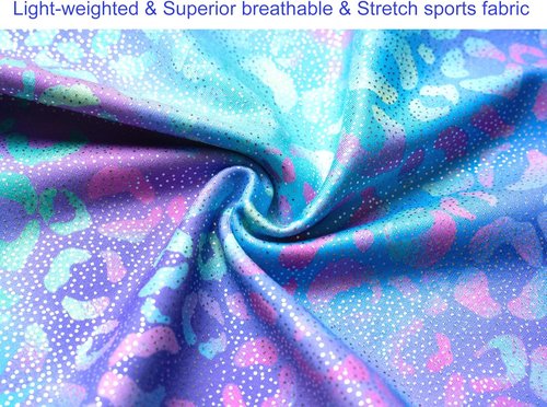 Domusgo Gymnastics Leotards for Girls - Sparkly One-Piece Unitard with Shorts | Pro Kids Size