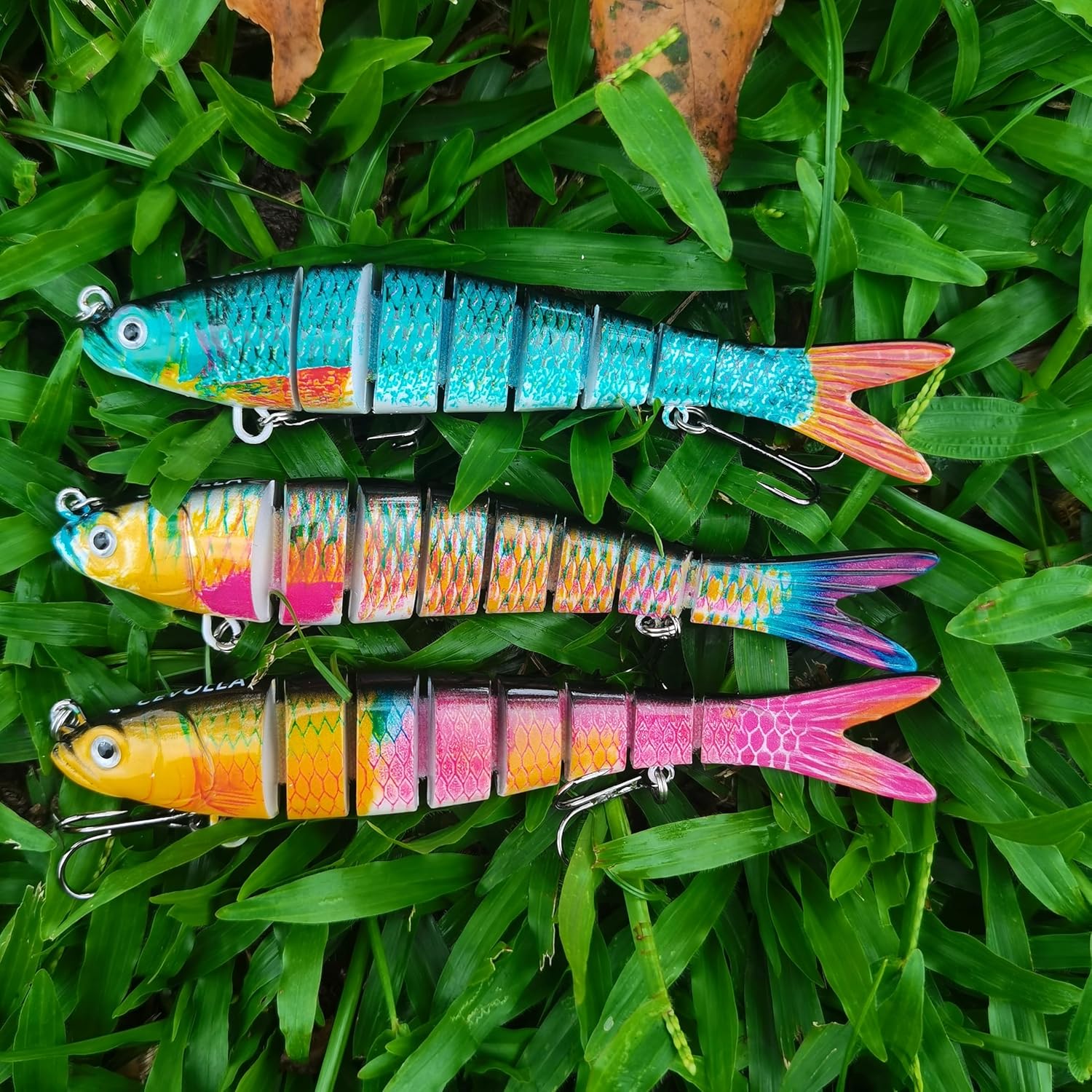 Skiennix Fishing Lures - Lifelike Top Water Swimbait for Freshwater & Saltwater | 8 Segmented Design for Bass, Salmon, Trout & More