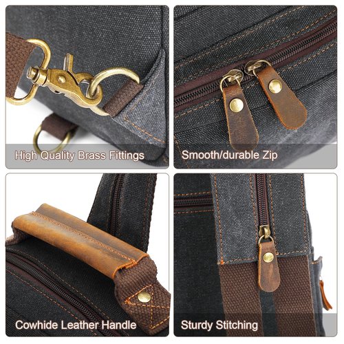 AUGUR Canvas Backpack Sling Bag Crossbody Small Bag Casual Rucksack for Men Women Cycling Hiking Travel (Gray)