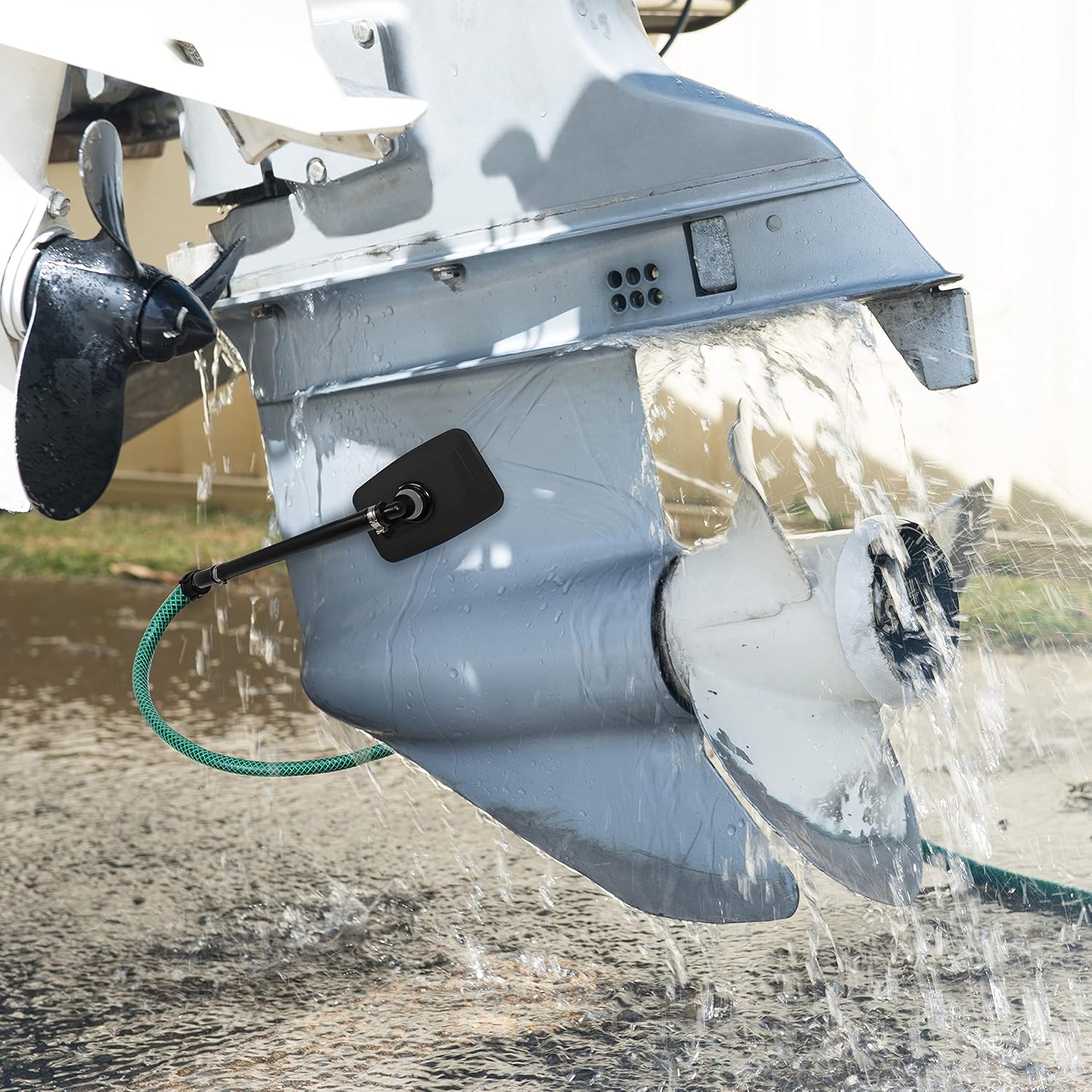 Skiennix Dual Feed Muff Style Boat Motor Flusher - Antifreeze Winterization & Water Flush | 5/8 Inch Connection