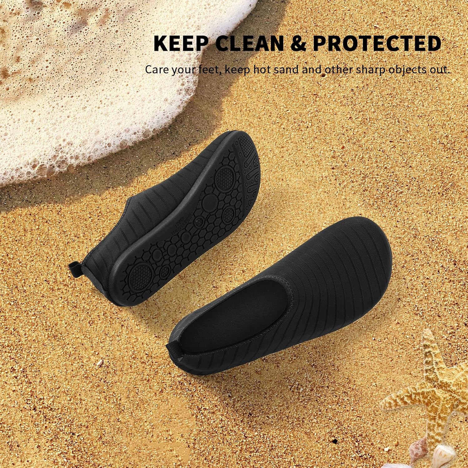 Racqua Water Shoes - Comfortable Aqua Socks for Men & Women | Perfect for Swimming & Beach Activities